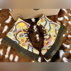 Dr Martens Jadon Platform Retro Ray Mushroom Hippie Festival Boots Sz 41 10
